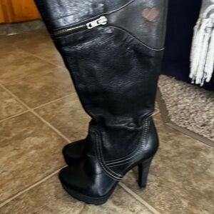 Mid calf brown boots